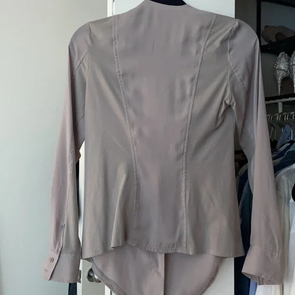Gray Beaded Drape Blouse - Picture 4 of 5